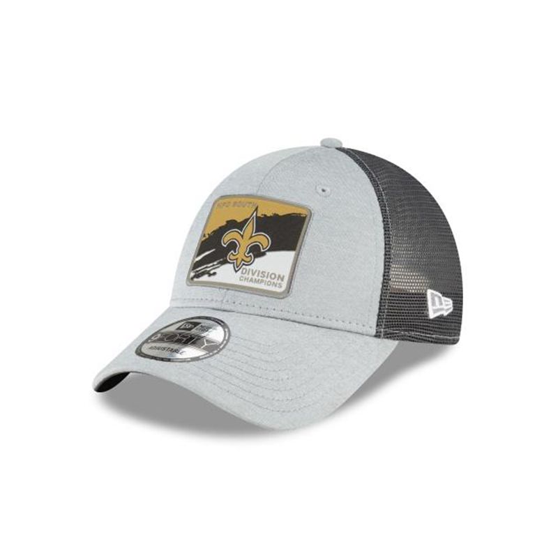 NFL New Orleans Saints Division Champions Locker Room 9Forty Adjustable (XZN1604) - Grey New Era Caps